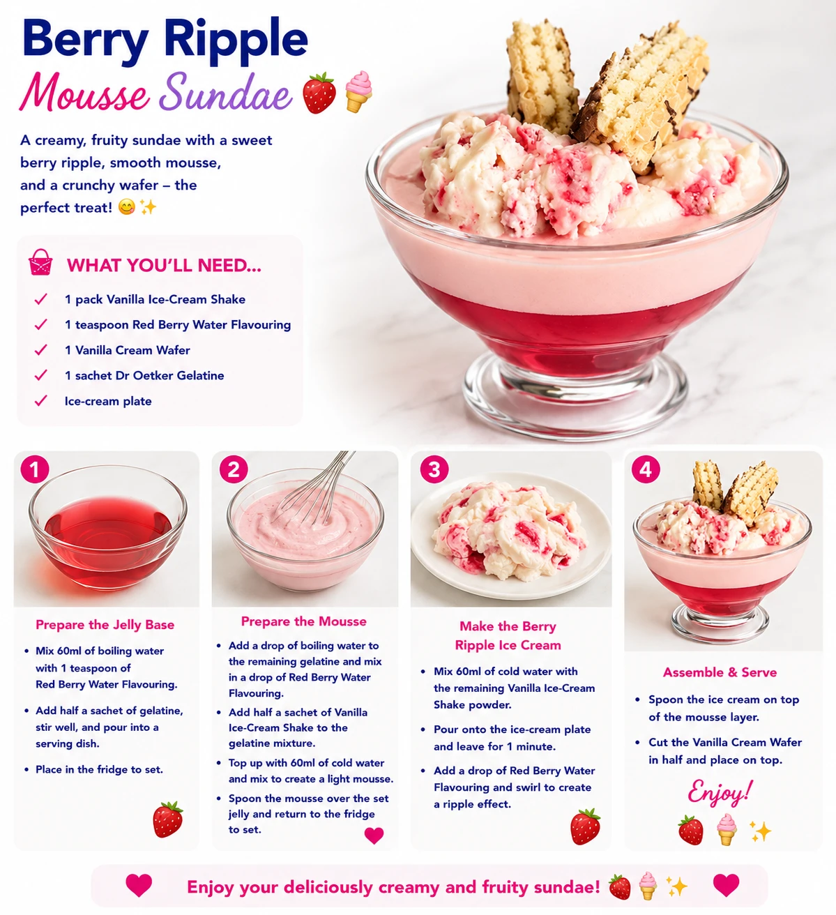 Berry Ripple Mousse Sundae